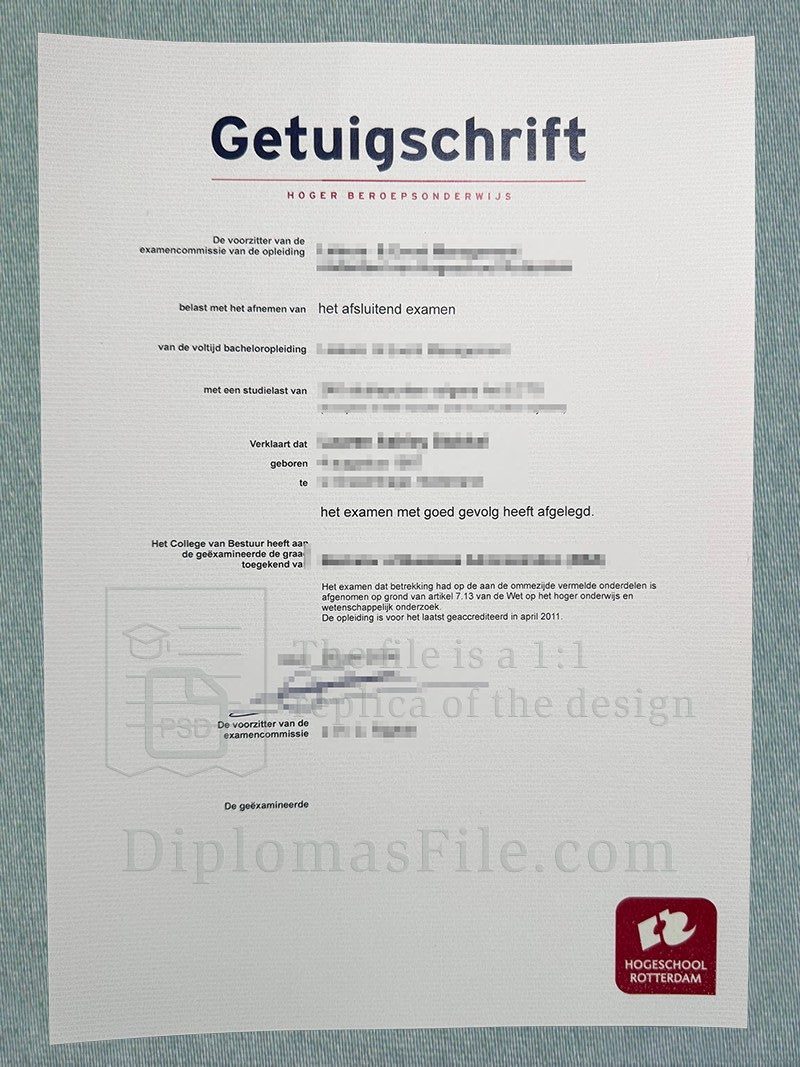 鹿特丹应用科学大学文凭, Hogeschool Rotterdam diploma