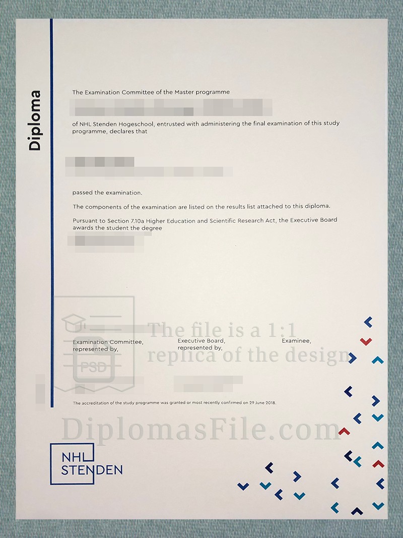 NHL斯滕登应用科学大学文凭, NHL Stenden Hogeschool diploma