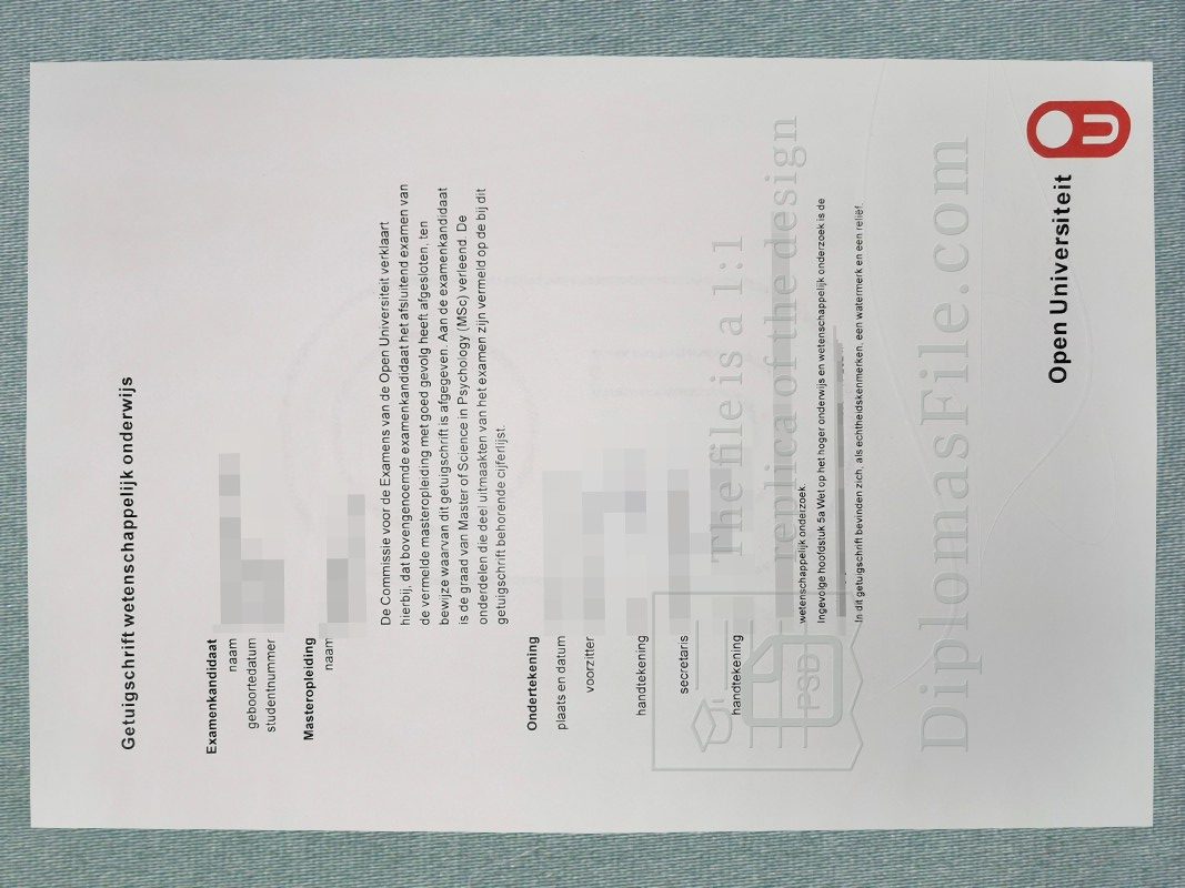 荷兰开放大学文凭, Universiteit Nederland Getuigschrift