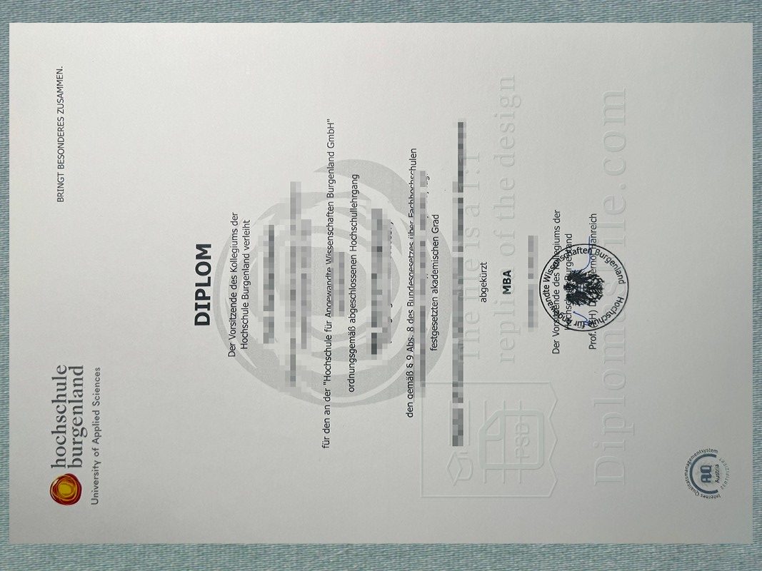 布尔根兰大学文凭, hochschule burgenland Diplom