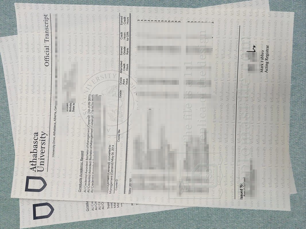 阿萨巴斯卡大学成绩单, Athabasca University transcript