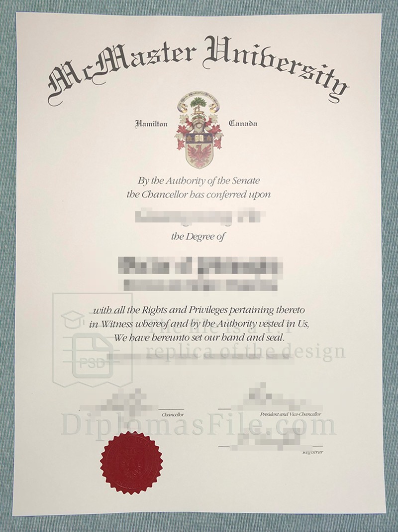 麦克马斯特大学学位证书, McMaster University degree